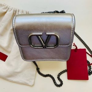 Valentino Silver Mini Wallet on Chain